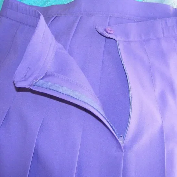 Vintage HEAD Tennis Skirt, 34", Purple, Pleated, Back Zip, Athletic wear - Picture 11 of 13